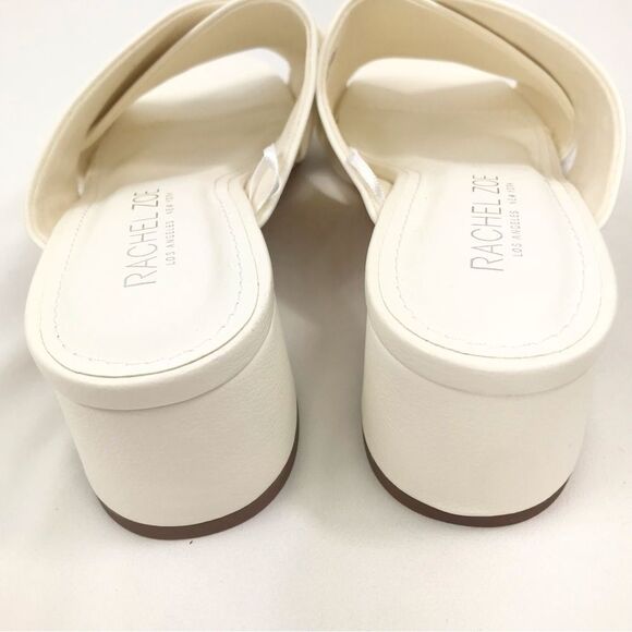 Rachel Zoe GARLAND Creamy White Crisscross Strap Open Toe Heeled Slide Sandals - Picture 10 of 13